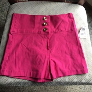 Pink high waisted stretchy shorts